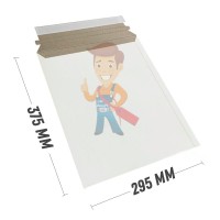 Курьерский пакет 240*320+40 мм, без логотипа без кармана Курьерский пакет 240*320+40 мм, без логотипа без кармана - Курьер-пакет 295x375 мм из белого картона 390 гр./м2